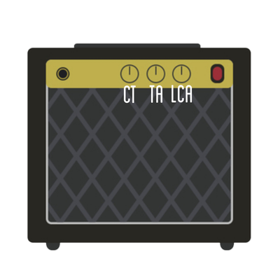 ツマミが、CT・TA・LCAに例えられたギターアンプ。